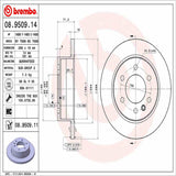Brembo OE Rear Brake Kit (Prem NAO Ceramic Pads/Prem UV Coat Rotors) - 10-18 Mercedes Sprinter 2500 by Brembo KT00147-BRE