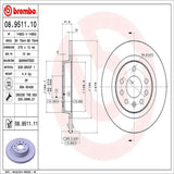 Brembo OE Rear Brake Kit (Prem NAO Ceramic Pads/Prem UV Coat Rotors) - 08-10 Chevy Cobalt by Brembo KT00799-BRE
