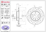 Brembo OE Rear Brake Kit (Prem NAO Ceramic Pads/Prem Cross Drill UV Coat Rotors) - 08-10 Chevy Cobalt by Brembo KTX4078-BRE