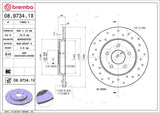Brembo OE Rear Brake Kit (Prem NAO Ceramic Pads/Prem Cross Drill UV Coat Rotors) - 05-07 Ford Five Hundred by Brembo KTX0095-BRE
