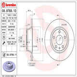 Brembo OE Rear Brake Kit (Prem NAO Ceramic Pads/Prem UV Coat Rotors) - Audi by Brembo KT00571-BRE