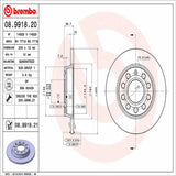 Brembo OE Rear Brake Kit (Prem NAO Ceramic Pads/Prem UV Coat Rotors) - Audi by Brembo KT04216-BRE