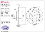 Brembo OE Rear Brake Kit (Prem NAO Ceramic Pads/Prem Cross Drill UV Coat Rotors) - 08-10 Chevy Cobalt by Brembo KTX4061-BRE