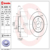 Brembo OE Rear Brake Kit (Prem NAO Ceramic Pads/Prem UV Coat Rotors) - 08-10 Chevy Cobalt by Brembo KT00512-BRE
