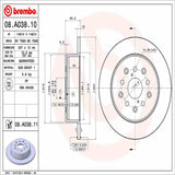 Brembo OE Rear Brake Kit (Prem NAO Ceramic Pads/Prem UV Coat Rotors) - 98-05 Lexus GS300/01-05 IS300/02-10 SC430 by Brembo KT00482-BRE