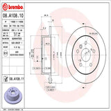 Brembo OE Rear Brake Kit (Prem NAO Ceramic Pads/Prem UV Coat Rotors) - 00-07 Toyota Avalon/00-06 Camry/01-08 Solara by Brembo KT00221-BRE