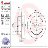 Brembo OE Rear Brake Kit (Prem NAO Ceramic Pads/Prem UV Coat Rotors) - 06-08 RX400h/04-07 Toyota Highlander by Brembo KT00450-BRE