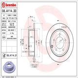 Brembo OE Rear Brake Kit (Prem NAO Ceramic Pads/Prem UV Coat Rotors) - 11-14 Chrysler 200 by Brembo KT00399-BRE