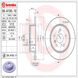 Brembo OE Rear Brake Kit (Prem NAO Ceramic Pads/Prem UV Coat Rotors) - 90-91 Lexus ES250/92-99 ES300/98-99 Toyota Camry by Brembo KT00667-BRE