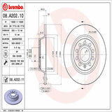 Brembo OE Rear Brake Kit (NAO Brake Pads/Prem UV Coat Rotors) - VW/Audi by Brembo KT00100-BRE