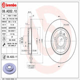 Brembo OE Rear Brake Kit (NAO Brake Pads/Prem UV Coat Rotors) - VW/Audi by Brembo KT00234-BRE