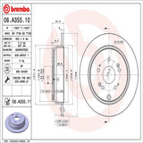 Brembo OE Rear Brake Kit (Prem NAO Ceramic Pads/Prem UV Coat Rotors) - 10-12 RDX/96-97 RL/2015 Honda Crosstour/05-11 CR-V by Brembo KT00122-BRE