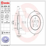 Brembo OE Rear Brake Kit (Prem NAO Ceramic Pads/Prem UV Coat Rotors) - 17-18 Toyota Corolla iM/13-19 Yaris/ by Brembo KT00131-BRE