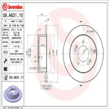 Brembo OE Rear Brake Kit (NAO Brake Pads/Prem UV Coat Rotors) - 07-10 Kia Rondo by Brembo KT00261-BRE