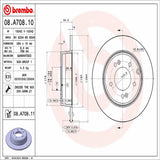 Brembo OE Rear Brake Kit (Prem NAO Ceramic Pads/Prem UV Coat Rotors) - 06-09 Hyundai Azera by Brembo KT00515-BRE