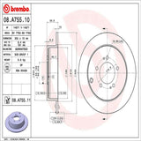 Brembo OE Rear Brake Kit (Prem NAO Ceramic Pads/Prem UV Coat Rotors) - 11-14 Chrysler 200 by Brembo KT00923-BRE