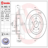 Brembo OE Rear Brake Kit (Prem NAO Ceramic Pads/Prem UV Coat Rotors) - 06-10 Jeep Commander/05-10 Grand Cherokee by Brembo KT00852-BRE