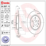 Brembo OE Rear Brake Kit (Prem NAO Ceramic Pads/Prem UV Coat Rotors) - 18-19 Buick Encore/18-19 Chevy Trax by Brembo KT00A06-BRE