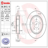 Brembo OE Rear Brake Kit (Prem NAO Ceramic Pads/Prem UV Coat Rotors) - 05-08 Ford Escape/05-06 Mazda Tribute by Brembo KT00128-BRE