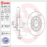 Brembo OE Rear Brake Kit (NAO Brake Pads/Prem UV Coat Rotors) - VW/Audi by Brembo KT00297-BRE