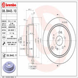 Brembo OE Rear Brake Kit (Prem NAO Ceramic Pads/Prem UV Coat Rotors) - 01-06 Acura MDX/02-04 Honda Odyssey/03-08 Pilot by Brembo KT00229-BRE