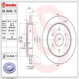 Brembo OE Rear Brake Kit (Prem NAO Ceramic Pads/Prem UV Coat Rotors) - 04-10 Infiniti QX56/04-15 Titan by Brembo KT00494-BRE
