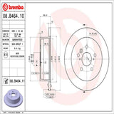 Brembo OE Rear Brake Kit (Prem NAO Ceramic Pads/Prem UV Coat Rotors) - 04-10 Toyota Sienna by Brembo KT00230-BRE