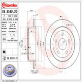 Brembo OE Rear Brake Kit (Prem NAO Ceramic Pads/Prem UV Coat Rotors) - 07-11 Dodge Nitro/07-17 Wrangler/2018 Wrangler JK by Brembo KT00847-BRE