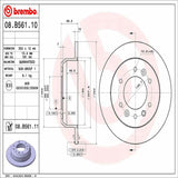 Brembo OE Rear Brake Kit (Prem NAO Ceramic Pads/Prem UV Coat Rotors) - 2007 Hyundai Entourage/03-09 Sorento by Brembo KT00286-BRE