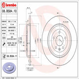 Brembo OE Rear Brake Kit (Prem NAO Ceramic Pads/Prem UV Coat Rotors) - 05-07 Ford Five Hundred by Brembo KT00577-BRE