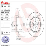 Brembo OE Rear Brake Kit (Prem NAO Ceramic Pads/Prem UV Coat Rotors) - 08-10 Chevy Cobalt by Brembo KT04289-BRE