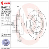Brembo OE Rear Brake Kit (Prem NAO Ceramic Pads/Prem UV Coat Rotors) - 11-14 Chrysler 200 by Brembo KT00982-BRE