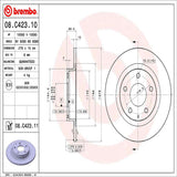 Brembo OE Rear Brake Kit (Prem NAO Ceramic Pads/Prem UV Coat Rotors) - 14-16 Mazda 3/14-15 Mazda 6 by Brembo KT00966-BRE
