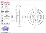 Brembo OE Rear Brake Kit (Prem NAO Ceramic Pads/Prem UV Coat Rotors) - MINI by Brembo KT00C29-BRE