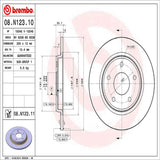 Brembo OE Rear Brake Kit (Prem NAO Ceramic Pads/Prem UV Coat Rotors) - 08-11 Chrysler Town & Country/Dodge Grand Caravan by Brembo KT00792-BRE