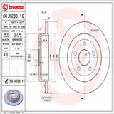 Brembo OE Rear Brake Kit (Prem NAO Ceramic Pads/Prem UV Coat Rotors) - 11-21 Dodge Durango/17-21 Jeep Grand Cherokee by Brembo KT00850-BRE