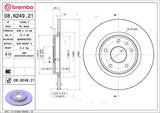 Brembo OE Rear Brake Kit (Prem NAO Ceramic Pads/UV Coat Rotors) - 12-16 Chrysler Town & Country by Brembo KT00796-BRE