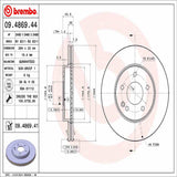 Brembo OE Front Brake Kit (Prem LowMet Pads/Prem UV Coat Rotors) - 94-96 Mercedes C220/97-98 C230/94-95 C280 by Brembo KT04322-BRE