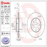 Brembo OE Front Brake Kit (Prem NAO Ceramic Pads/Prem UV Coat Rotors) - 99-02 Infiniti G20 by Brembo KT00528-BRE