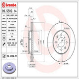 Brembo OE Front Brake Kit (Prem LowMet Pads/Prem UV Coat Rotors) - 94-01 Acura Integra/94-95 Honda Civic by Brembo KT04359-BRE