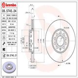 Brembo OE Front Brake Kit (Prem NAO Ceramic Pads/Prem UV Coat Rotors) - Audi by Brembo KT00292-BRE