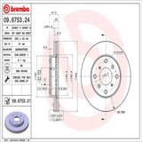 Brembo OE Front Brake Kit (Prem NAO Ceramic Pads/Prem UV Coat Rotors) - 98-02 Honda Accord/06-11 Civic/10-14 Insight by Brembo KT00737-BRE