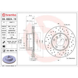 Brembo OE Front Brake Kit (Prem NAO Ceramic Pads/Prem Cross Drill UV Coat Rotors) - BMW by Brembo KTX0168-BRE