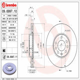 Brembo OE Front Brake Kit (Prem NAO Ceramic Pads/Prem UV Coat Rotors) - 1998 Saab 900 by Brembo KT00806-BRE