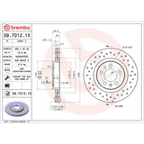 Brembo OE Front Brake Kit (Prem NAO Ceramic Pads/Prem Cross Drill UV Coat Rotors) - VW by Brembo KTX0105-BRE