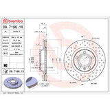 Brembo OE Rear Brake Kit (Prem NAO Ceramic Pads/Prem Cross Drill UV Coat Rotors) - Audi by Brembo KTX0089-BRE