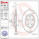 Brembo OE Front Brake Kit (Prem NAO Ceramic Pads/Prem UV Coat Rotors) - 92-93 Lexus ES300/91-00 Camry/93-97 Corolla by Brembo KT00938-BRE