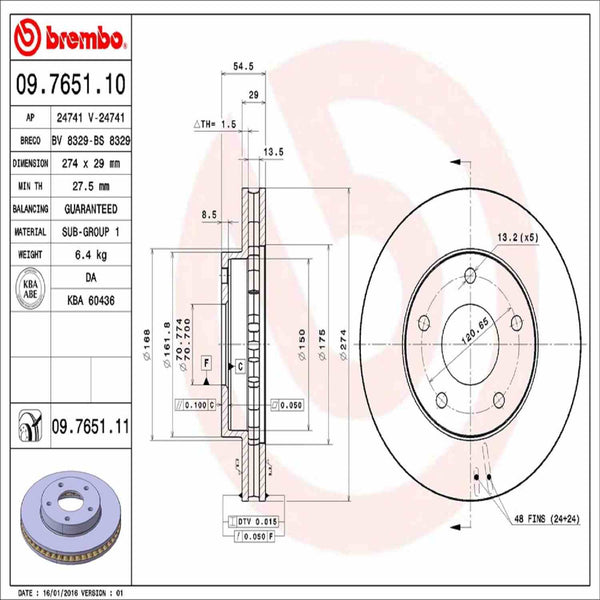 Brembo OE 98-05 Chevy Blazer/97-04 S10/98-01 GMC Jimmy Front Prem UV ...