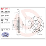 Brembo OE Front Brake Kit (Prem NAO Ceramic Pads/Prem Cross Drill UV Coat Rotors) - 00-04 Ford Focus by Brembo KTX0114-BRE