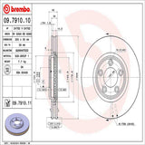 Brembo OE Front Brake Kit (Prem LowMet Pads/Prem UV Coat Rotors) - 02-05 Ford Thunderbird/00-02 Jaguar S-Type by Brembo KT04326-BRE